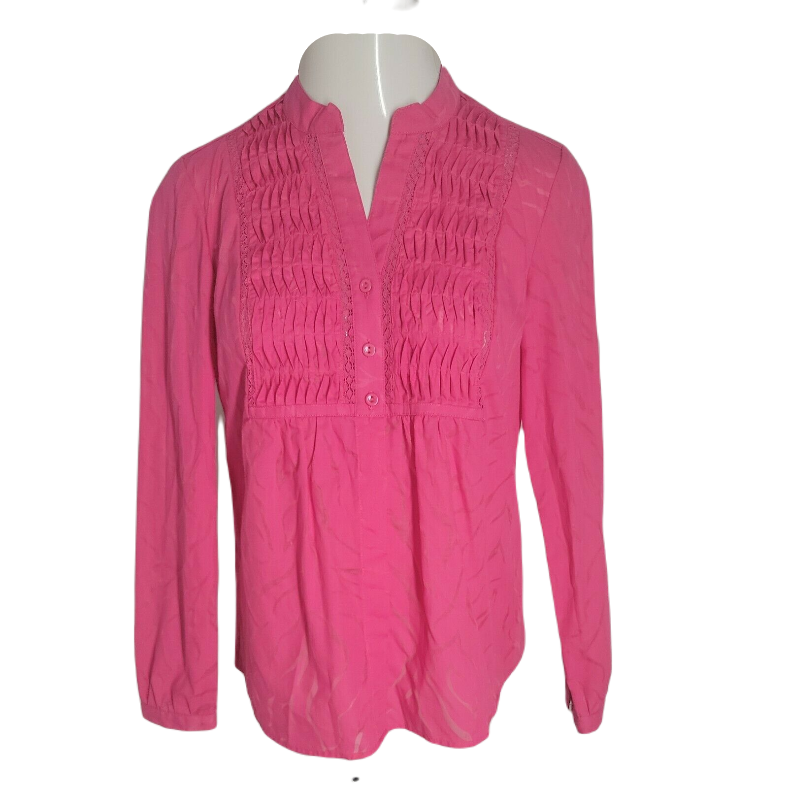 Emma James Dark Pink Long Sleeve Classy Shirt Size S