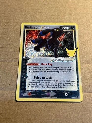 Pokémon TCG Umbreon Gold Star 17/17 Celebrations Classic Collection Mint