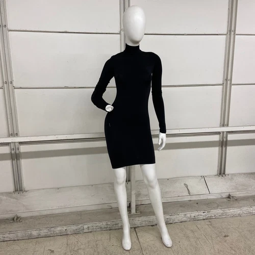 BALENCIAGA Elysewalker Mini Abito Donna Manica Lunga Taglia 1 Nero