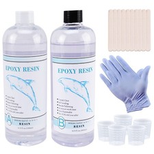 1:1 Clear Epoxy Resin Kit Crystal Clear Casting Art Resin with Accessories