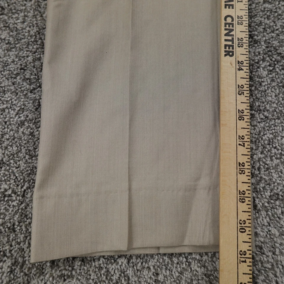 Zanella Pants Mens 32X31 Beige Wool Chino Trouser Dress Slacks Flat Front Italy - Image 3 of 4