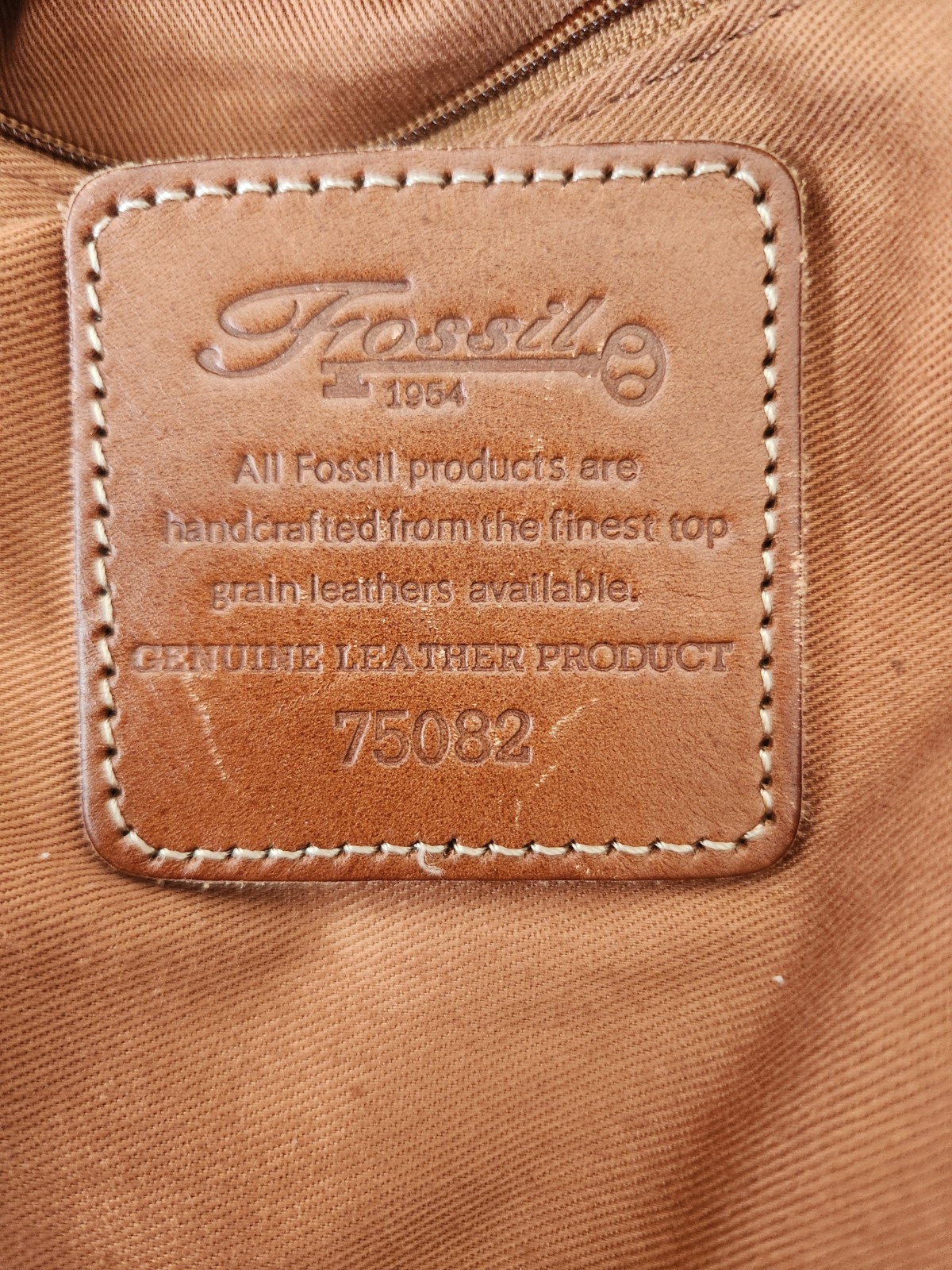 Fossil Leather Color Block Brown Patchwork handba… - image 7