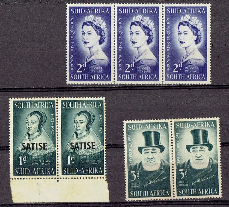 SOUTH AFRICA. 1952-55 SC#116, 214, 192 Mint
