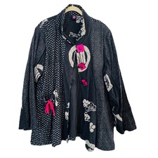 Pink Cupcake Black Cotton Square Button Blaze...