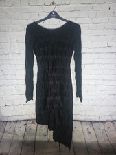 Black Disturbia Dress with Leg Slit and Diamond Design, /goth Emo Alt Punk Sz 10