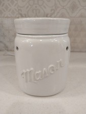 Mason Jar Electric Wax Melt Warmer Off White Ceramic Farmhouse 25W