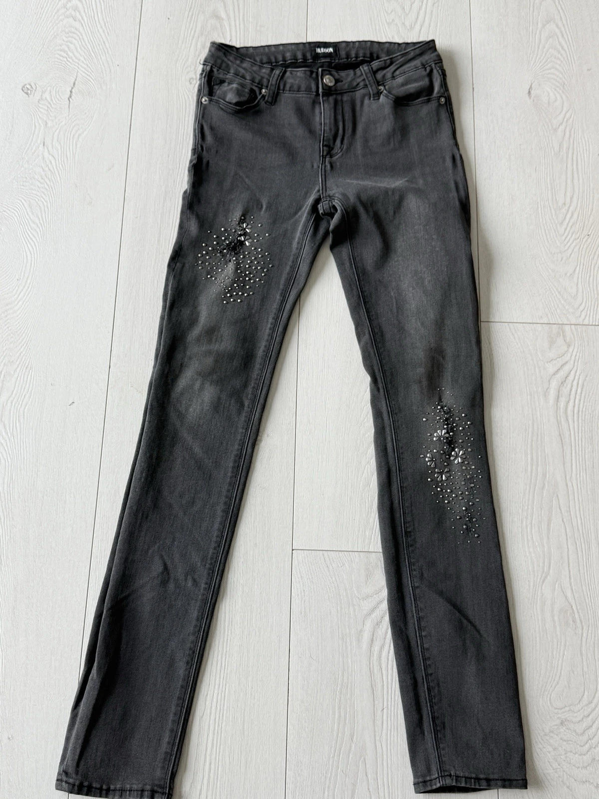 Kids Hudson Gray Jeans Children Luxury Clothing Denim Pants Slim Fit High End