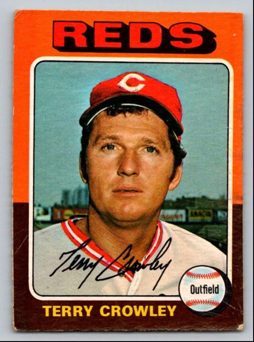 1975 O-PEE-CHEE BASEBALL TERRY CROWLEY CINCINNATI REDS #447 BASE CARD