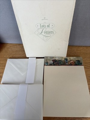 Vintage Hallmark Fine Writing Paper Birdhouses Top Border & Eps Boxed