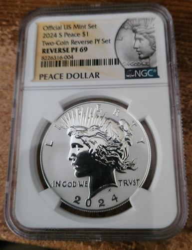 2024 s reverse proof Peace Silver Dollar NGC PF 69