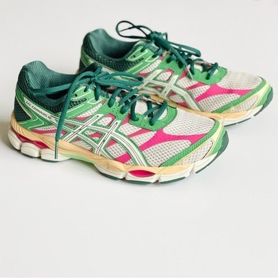Asics Women s 8 Gel Cumulus 16 running shoes sneakers in Green Ivory Cream
