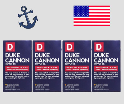 Duke Cannon Naval Diplomacy Big Ass Brick of Soap Mens 10 oz Benefits Vets Lot 4