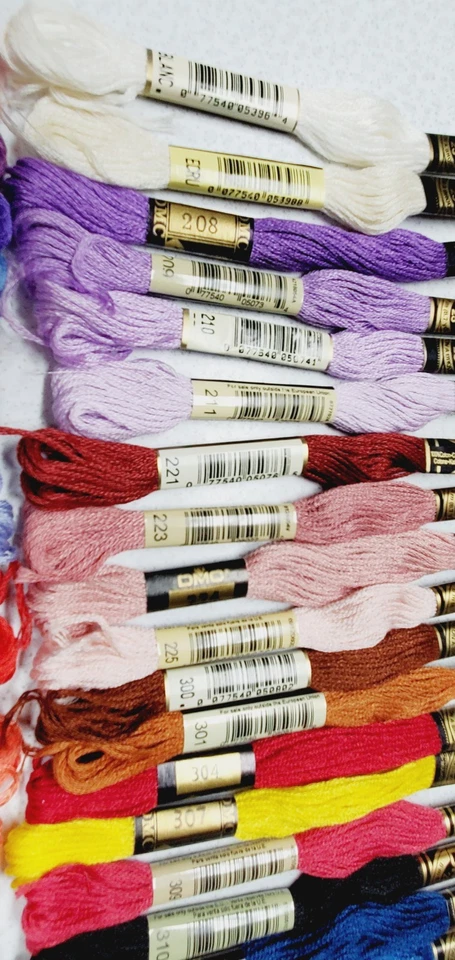 50 DMC 25 Embroidery Floss Lot of 50 Different Colors White thru 402 FULL Skeins - Image 2 of 4
