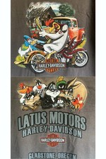 Vintage Harley Davidson T Shirt Men's 2XL Looney Tunes Foghorn Biker Motorcycle