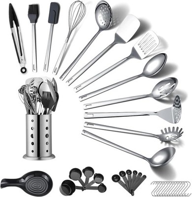 Stainless Steel Kitchen Utensils Set 40 Pieces Cooking Utensil Set with Utens...