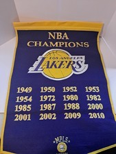 Los Angeles Lakers NBA Champions Commemorative Dynasty Banner Pennant 1949-2010
