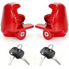 Trailer Hitch Receiver Ball Locks, Red Adjustable Anti-Theft Coupler Lock R...