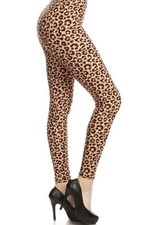 Regular One Size Leopard Print Leggings Fits Size 2-14