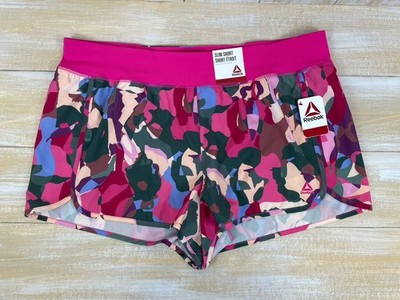 REEBOK Women s Evolution Plus Size XXXL Lined Shorts Pink Floral *NWT