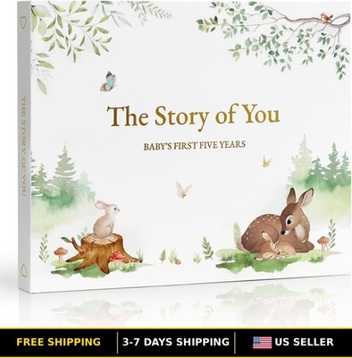 Baby Keepsake Memory Book - First 5 Years Scrapbook for Boys & Girls