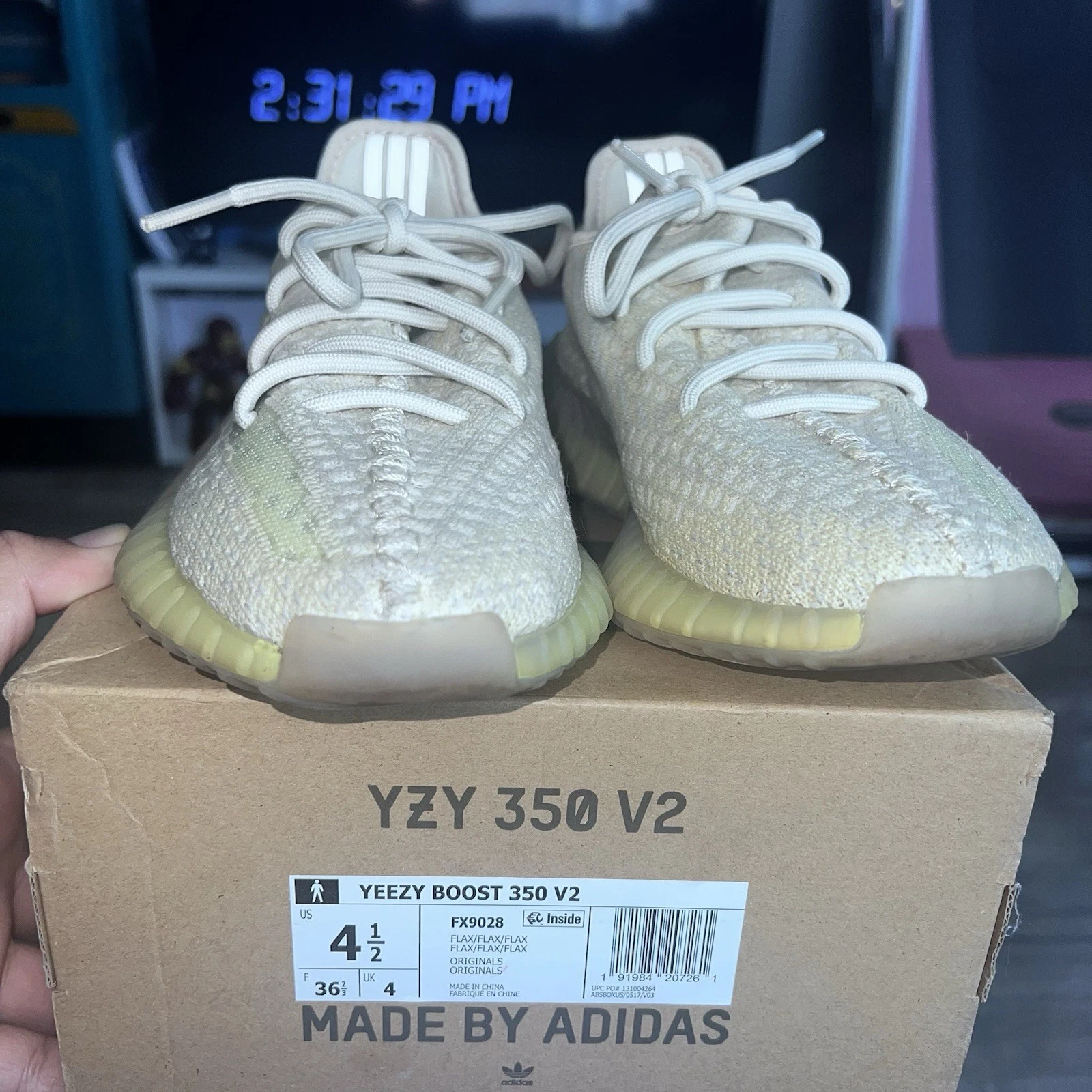 Adidas Yeezy Boost 350 V2 Uomo Taglia 4.5 Donna Taglia 6.5 Lino