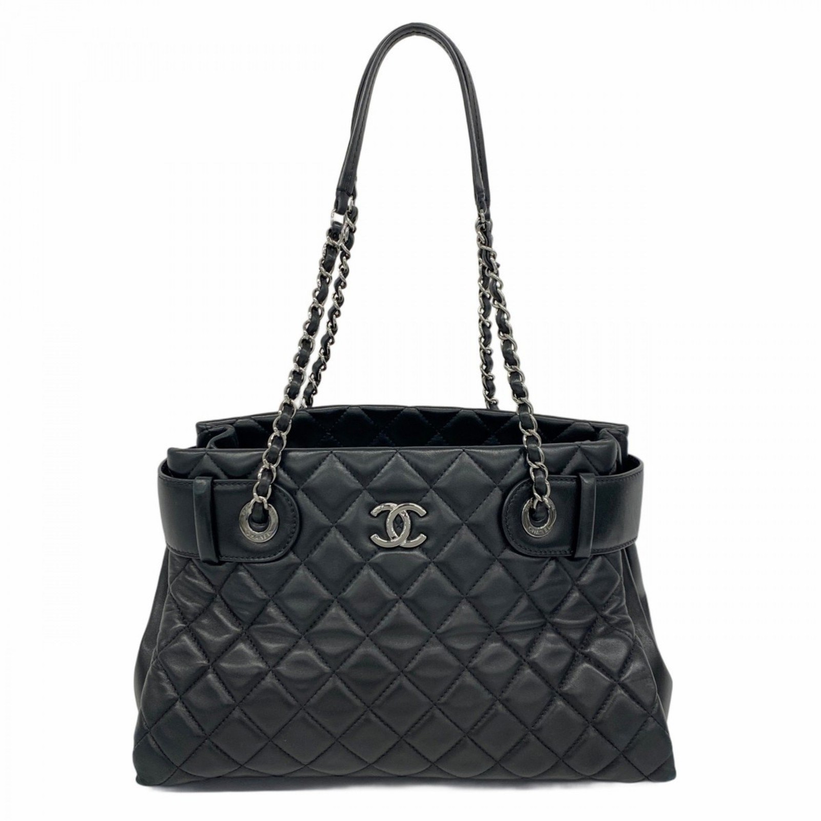 Chanel Black Matelasse Leather Chain Shoulder Bag P738762-image