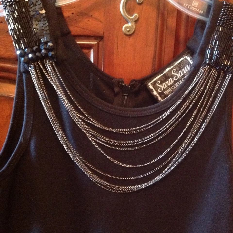 Vestido Sara Sara The Collection Talla 16 Negro Peplum Nuevo con Etiquetas Foto 2 de 4