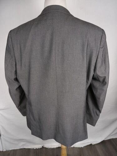 Perry Ellis Men's Sz 46R Gray Striped Soft Poly Viscos Blend Sport Coat B25 - Picture 10 of 12
