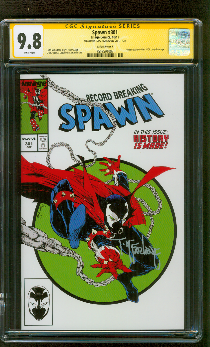 Spawn 301 CGC SS 9.8 Todd McFarlane Amazing Spider Man Homage H