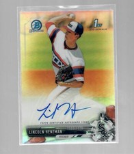 Lincoln Henzman 2017 1st Bowman Chrome Refractor Auto 216/499 Autograph Prospect
