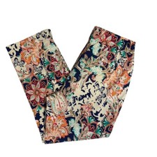 Chicos Womens Cropped Pull On Pants Sz 0, Small, 4 Floral Mid Rise Pockets