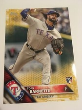 2016 Topps Update Jumbo 5x7 Tony Barnette Rangers RC US135 #’d /10 Gold