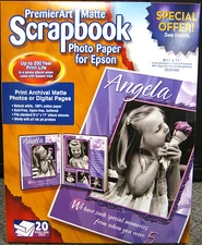Premierart matte scrapbook photo album paper 8.5x11 80 sheet Epson,Canon SCR1002