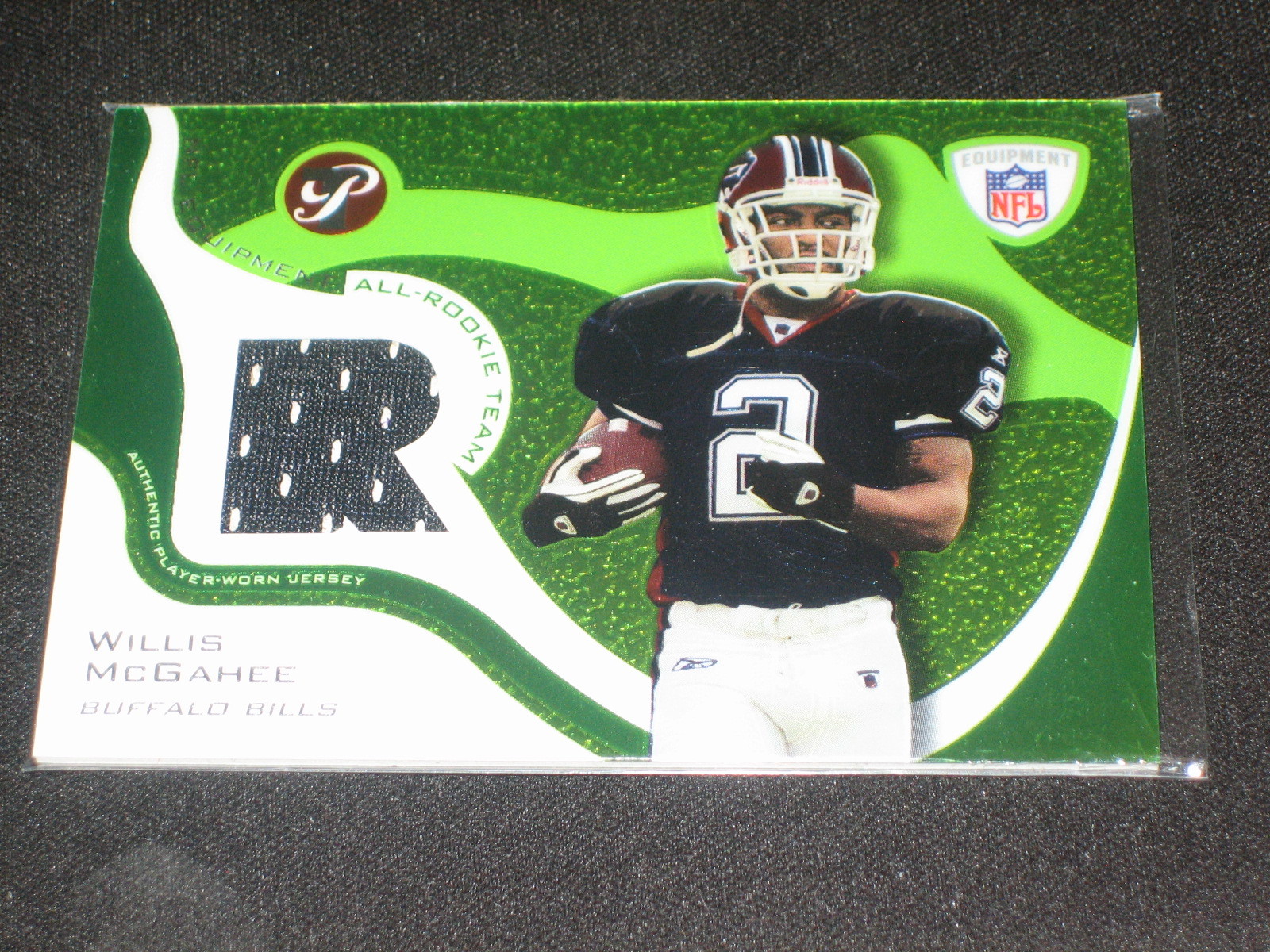 WILLIS MCGAHEE BILLS LEGEND AUTHENTIC EVENT GAME USED JERSEY FOOTBALL CARD