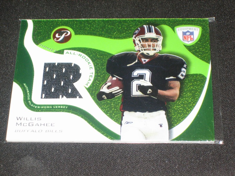 WILLIS MCGAHEE BILLS LEGEND AUTHENTIC EVENT GAME USED JERSEY FOOTBALL CARD