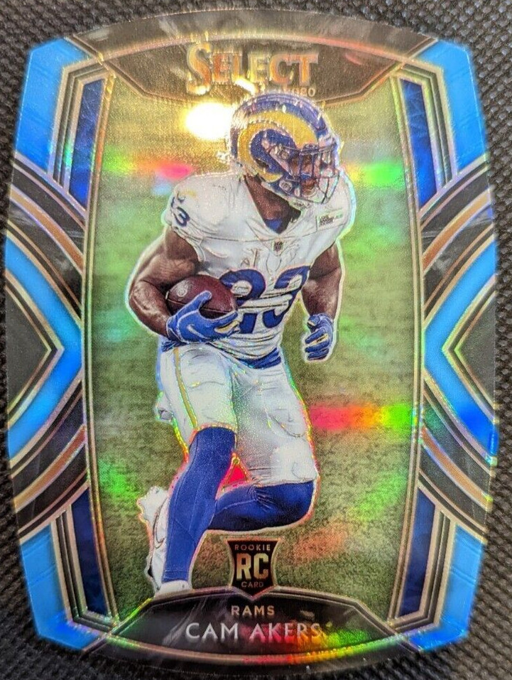 2020 Panini Select CAM AKERS RC #255 Club Level Die-cut Light Blue LA Rams