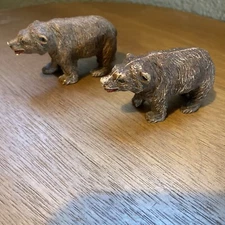 2 Hausser Elastolin Lineol Tipple Topple Composition Bears  3"L 1920's Austria