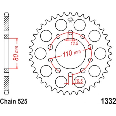 Kettenblatt Kettenrad 38Z Teilung 525 rear sprocket 38 tooth pitch Speedmaster C