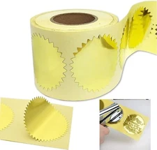200/300 Self Adhesive Gold Embossed Foil Blank Certificate Notary Seal Sticker