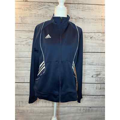 ADIDAS Woman s Team Performance ClimaLite Navy Zip Up Pockets Jacket Large