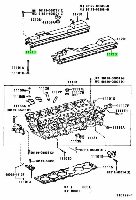 OEM Toyota Chaser JZX100 Cylinder Head Cover Gasket Set of 2 JDM