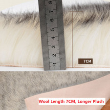 Plush Round Faux Fur Sheepskin Chair Cushion Fuzzy Pad Cover Rug Soft Home Decor