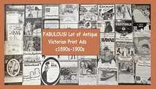 37 Victorian Ad Clippings Food Fashion Music Junk Journal Scrapbook Ephemera Lot