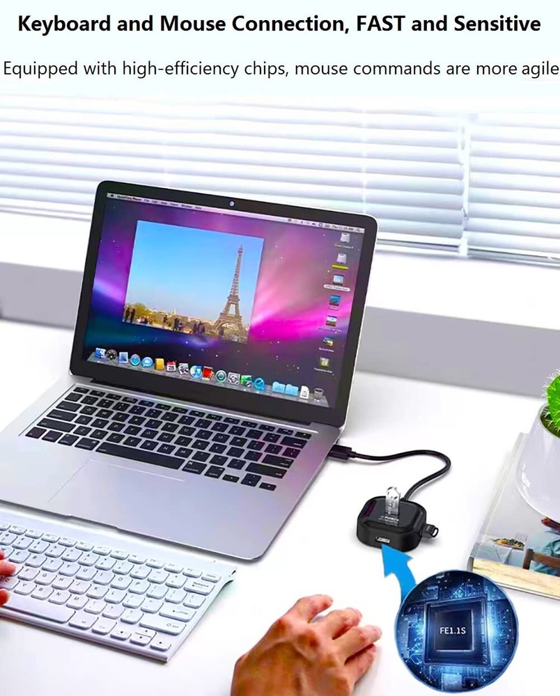 High-Speed USB 3.0 Hub Splitter - 4-Port 5Gbps Expander for Laptop Xbox PC