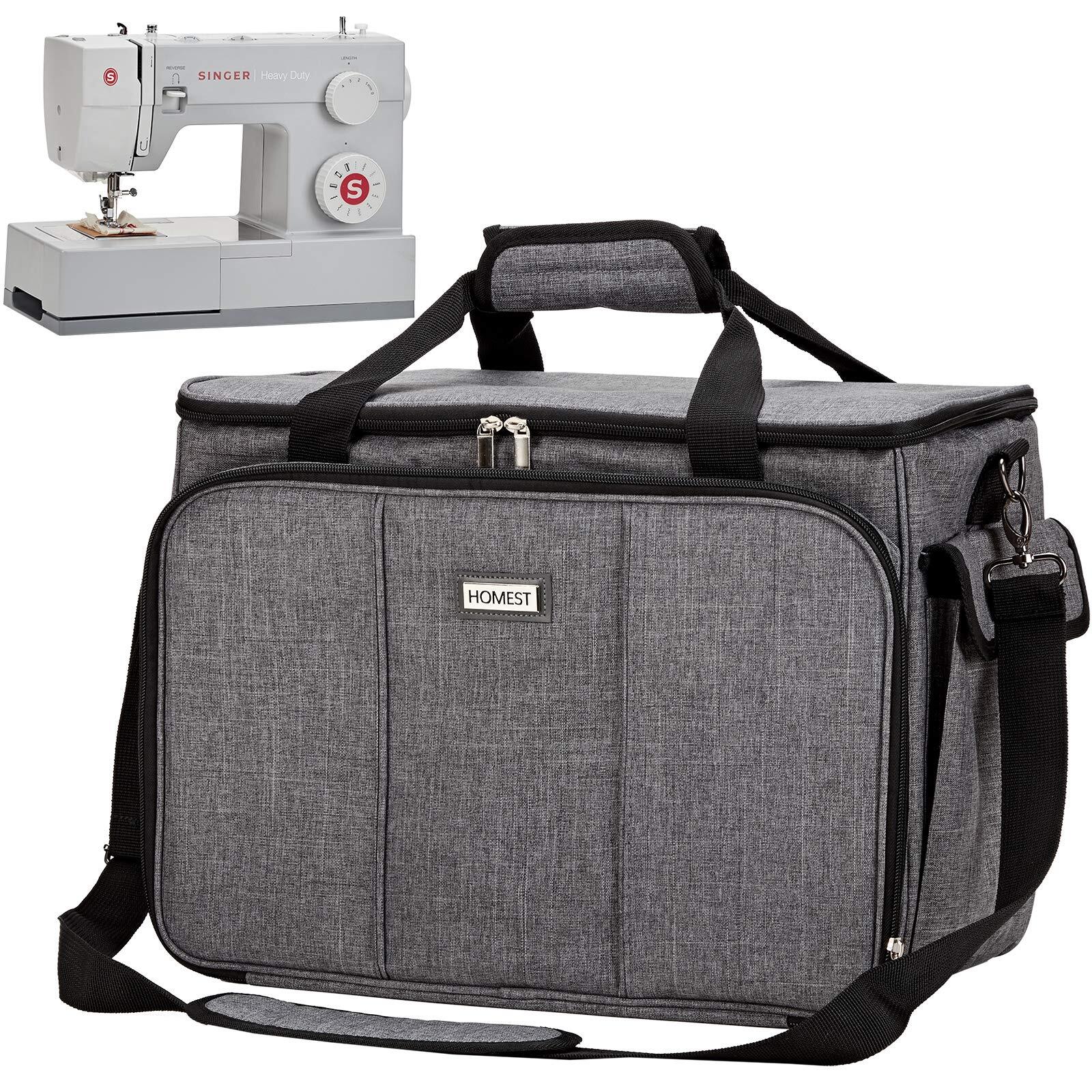 Sewing Machine Carrying Case with Multiple Storage Pockets, Universal Tote Ba...