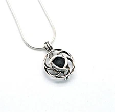 Celtic Knot Locket w/ Lava Bead Diffusion Pendant Snake Chain Necklace Jewellery