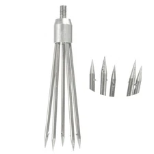 5-Prong Fishing Fish Frog Eel Salmon Barbed Stainless Spear Gig M8 Long Nut USA