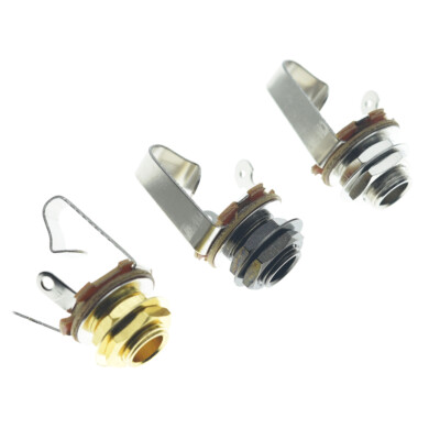 2-Pack Brass Female Guitar/Bass Output/Input Jack 6.35mm Mono Panel Mount Jack