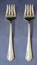 Oneida JUILLIARD Stainless Flatware Serving Forks * CUBE USA MADE SET OF TWO