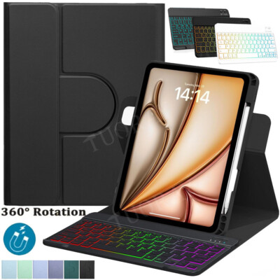 Bluetooth Tastatur mit 360 Drehbar Hülle Für iPad 10/9/8/7th Air 6 5 4 3 Pro 11